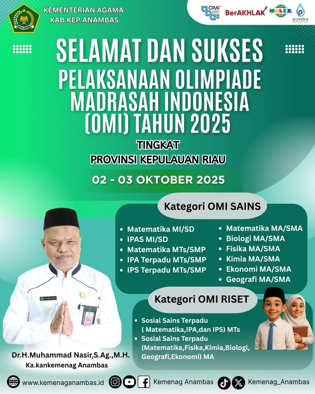 Selamat dan Sukses Pelaksanaan Olimpiade Madrasah Indonesia (OMI) Tahun 2025